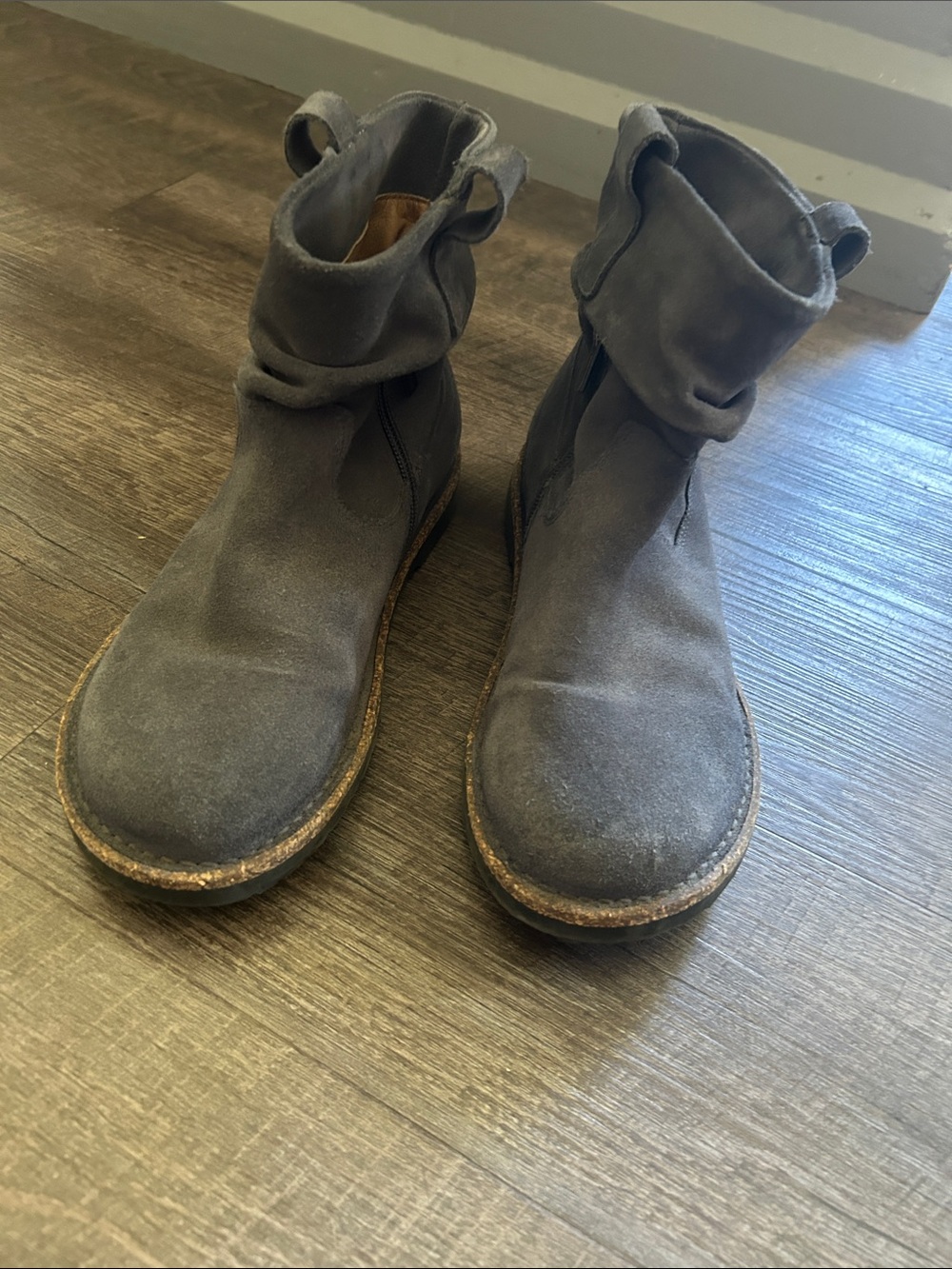 Birkenstock Women's Suede Ankle Boots in Dark Gray